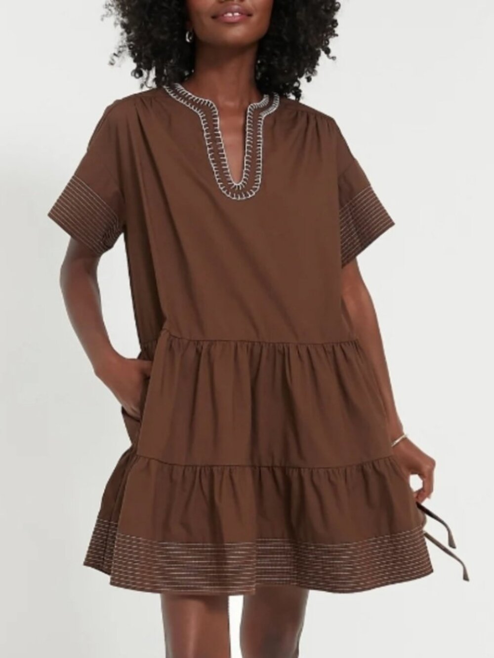 Tuckernuck Pomander Place Kinsley Dress M Mocha Brown